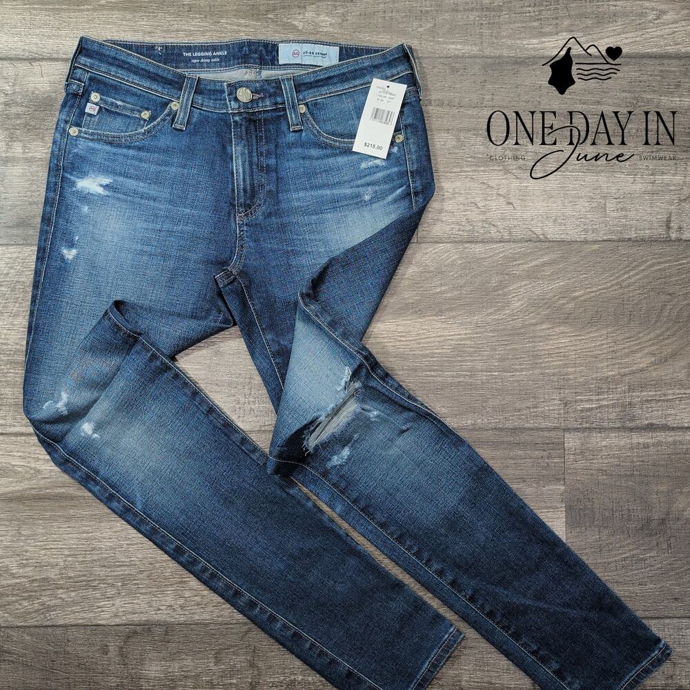 AG Adriano Goldschmied The Legging Ankle Distressed Skinny Jeans NWT Size 4 (27)